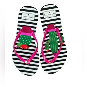 Kate Spade Nassau Pink Cactus Flip Flops NWOT